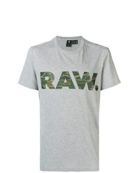 graues bedrucktes T-Shirt mit einem Rundhalsausschnitt von G-Star Raw Research