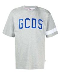 graues bedrucktes T-Shirt mit einem Rundhalsausschnitt von Gcds