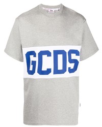 graues bedrucktes T-Shirt mit einem Rundhalsausschnitt von Gcds