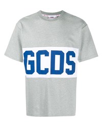 graues bedrucktes T-Shirt mit einem Rundhalsausschnitt von Gcds