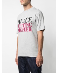 graues bedrucktes T-Shirt mit einem Rundhalsausschnitt von Palace