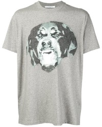graues bedrucktes T-Shirt mit einem Rundhalsausschnitt von Givenchy