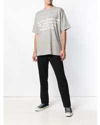 graues bedrucktes T-Shirt mit einem Rundhalsausschnitt von Golden Goose Deluxe Brand