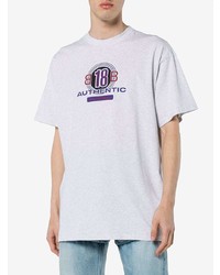 graues bedrucktes T-Shirt mit einem Rundhalsausschnitt von Balenciaga