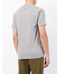 graues bedrucktes T-Shirt mit einem Rundhalsausschnitt von Stone Island