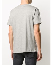 graues bedrucktes T-Shirt mit einem Rundhalsausschnitt von 7 For All Mankind