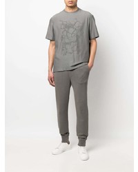 graues bedrucktes T-Shirt mit einem Rundhalsausschnitt von Zegna