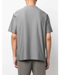 graues bedrucktes T-Shirt mit einem Rundhalsausschnitt von Zegna