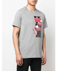 graues bedrucktes T-Shirt mit einem Rundhalsausschnitt von Nike