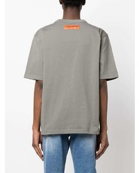 graues bedrucktes T-Shirt mit einem Rundhalsausschnitt von Heron Preston