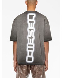 graues bedrucktes T-Shirt mit einem Rundhalsausschnitt von Diesel