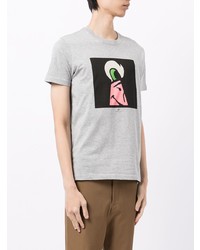 graues bedrucktes T-Shirt mit einem Rundhalsausschnitt von PS Paul Smith