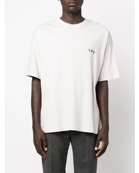 graues bedrucktes T-Shirt mit einem Rundhalsausschnitt von YOUNG POETS