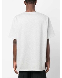 graues bedrucktes T-Shirt mit einem Rundhalsausschnitt von Alexander McQueen