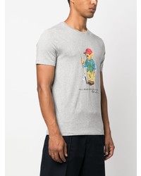 graues bedrucktes T-Shirt mit einem Rundhalsausschnitt von Polo Ralph Lauren