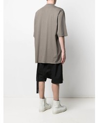 graues bedrucktes T-Shirt mit einem Rundhalsausschnitt von Rick Owens DRKSHDW