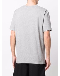 graues bedrucktes T-Shirt mit einem Rundhalsausschnitt von MAISON KITSUNÉ