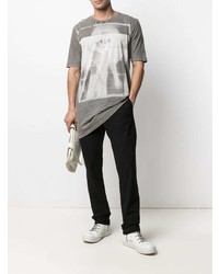 graues bedrucktes T-Shirt mit einem Rundhalsausschnitt von 11 By Boris Bidjan Saberi