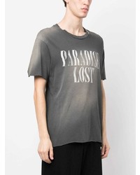 graues bedrucktes T-Shirt mit einem Rundhalsausschnitt von Alchemist