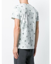 graues bedrucktes T-Shirt mit einem Rundhalsausschnitt von Jil Sander