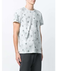 graues bedrucktes T-Shirt mit einem Rundhalsausschnitt von Jil Sander
