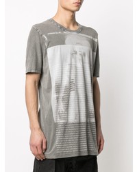 graues bedrucktes T-Shirt mit einem Rundhalsausschnitt von 11 By Boris Bidjan Saberi