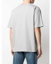 graues bedrucktes T-Shirt mit einem Rundhalsausschnitt von Maison Margiela