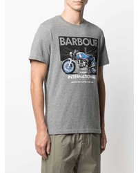 graues bedrucktes T-Shirt mit einem Rundhalsausschnitt von Barbour