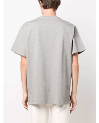 graues bedrucktes T-Shirt mit einem Rundhalsausschnitt von MAISON KITSUNÉ