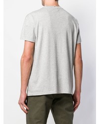 graues bedrucktes T-Shirt mit einem Rundhalsausschnitt von Maison Margiela