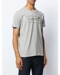 graues bedrucktes T-Shirt mit einem Rundhalsausschnitt von Levi's