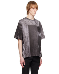 graues bedrucktes T-Shirt mit einem Rundhalsausschnitt von TH