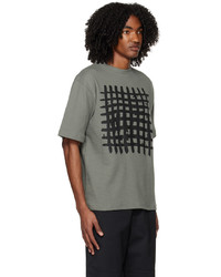 graues bedrucktes T-Shirt mit einem Rundhalsausschnitt von GR10K