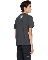 graues bedrucktes T-Shirt mit einem Rundhalsausschnitt von BAPE