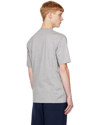 graues bedrucktes T-Shirt mit einem Rundhalsausschnitt von Comme des Garcons Homme