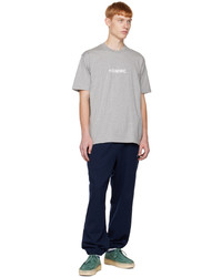 graues bedrucktes T-Shirt mit einem Rundhalsausschnitt von Comme des Garcons Homme