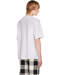 graues bedrucktes T-Shirt mit einem Rundhalsausschnitt von Acne Studios