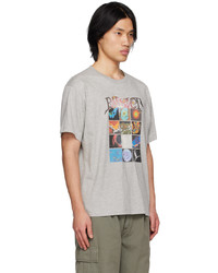 graues bedrucktes T-Shirt mit einem Rundhalsausschnitt von Rassvet