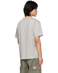 graues bedrucktes T-Shirt mit einem Rundhalsausschnitt von Rassvet