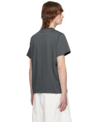 graues bedrucktes T-Shirt mit einem Rundhalsausschnitt von Ganni