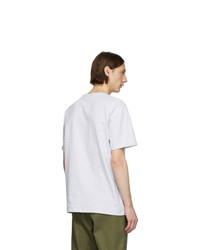 graues bedrucktes T-Shirt mit einem Rundhalsausschnitt von MSGM