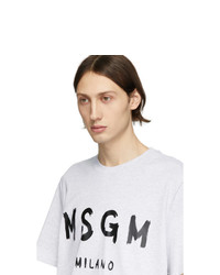 graues bedrucktes T-Shirt mit einem Rundhalsausschnitt von MSGM