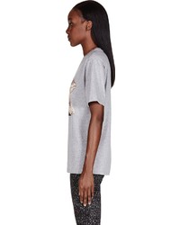 graues bedrucktes T-Shirt mit einem Rundhalsausschnitt von MSGM