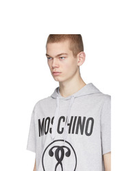 graues bedrucktes T-Shirt mit einem Rundhalsausschnitt von Moschino