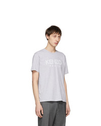 graues bedrucktes T-Shirt mit einem Rundhalsausschnitt von Kenzo