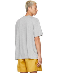 graues bedrucktes T-Shirt mit einem Rundhalsausschnitt von 4SDESIGNS