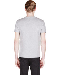 graues bedrucktes T-Shirt mit einem Rundhalsausschnitt von Alexander McQueen