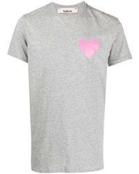 graues bedrucktes T-Shirt mit einem Rundhalsausschnitt von Haikure