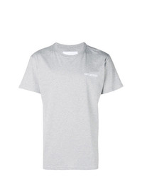 graues bedrucktes T-Shirt mit einem Rundhalsausschnitt von Han Kjobenhavn
