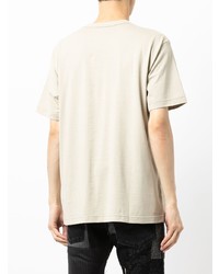 graues bedrucktes T-Shirt mit einem Rundhalsausschnitt von Junya Watanabe MAN